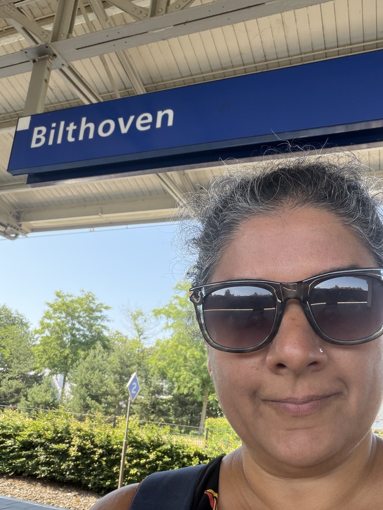 Nandini Deo at Bilthoven train station in the Netherlands